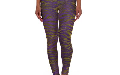 Faux Glitter Tiger Striped Leggings