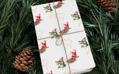 "Joyeux Noel Cajun Christmas Gift Wrapping Paper."